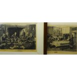 W DENDY SADLER engravings, a pair - depicting a group of gentlemen seated at a dining table,
