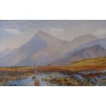 ATTRIBUTED TO DAVID COX JUNIOR watercolour - In the Ogwen Valley' with figures and ponies in the