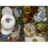 DECORATIVE WALL PLATES, MID-CENTURY TEA & COFFEE WARE, floral dinnerware ETC (3 boxes)