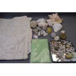 SEA SHELL & CORAL COLLECTION with a small quantity of household linen