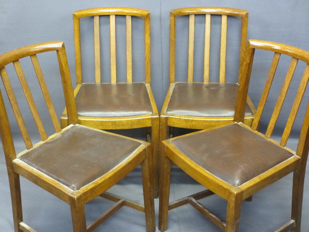 POLISHED GATE-LEG TABLE & A SET OF FOUR CHAIRS, 76cms H, 91cms W, 38cms D closed, 154cms open and - Image 3 of 3