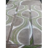 MODERN RUGS - 'Mirage' by Dunelm, beige/lime, 240 x 340cms and three matching runners, 60 x 230cms