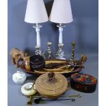 MODERN TREEN, BRASSWARE & DECORATIVE TABLE LAMPS ETC