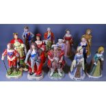 ALFRETTO PORCELAIN - kings and queens figurines, Capodimonte style including a set of Henry VIII and