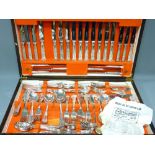 CASED CANTEEN OF KINGS PATTERN ANCESTOR PLATE CUTLERY by Webber & Hill