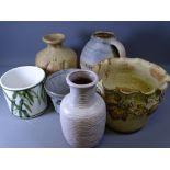 POOLE, STUDIO & GERMAN POTTERY STONEWARE VASES, JUGS & PLANTERS