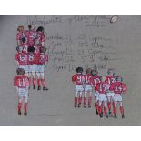 DIANA WILLIAMS limited edition (63/300) coloured print - featuring numbered players in The Six
