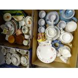 MIXED TEA & OTHER TABLE WARE, decorative wall plates and ornamental ware including Indian Tree,