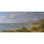 VICTORIAN oil on canvas - coastal scene, signed, 29 x 60cms