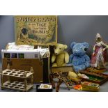 MIXED COLLECTABLES (in 2 boxes) to include vintage and later books, household linen, toys, games and