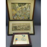 PATIENCE ARNOLD watercolour - titled label verso 'Come to the Fair', 49 x 37cms, a naive pencil
