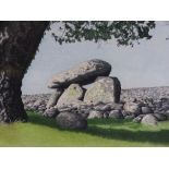 A DEMPSTER JONES watercolour - group of standing stones under a substantial tree, signed in full, 28