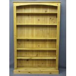 RUSTIC PINE BOOKCASE with adjustable shelves, 200cms H, 127cms W, 28cms D