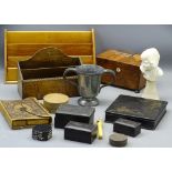 ANTIQUE & LATER BOXES, STATIONERY RACKS and other collectables