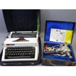 VINTAGE PIFCO VIBRATORY MASSAGER, CASED with a Daro Erika portable typewriter in carry case
