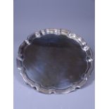 ENGLISH SILVER SALVER, Sheffield 1991 by C J Vander Ltd, 20.5cms D on three curled feet, 10.7 troy