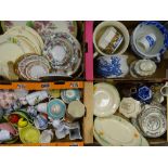 VICTORIAN BLUE & WHITE & OTHER CHAMBER POTS, decorative tea and dinnerware, mid-century soup bowls