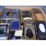 DAGUERREOTYPE PORTRAITS & VINTAGE PHOTOGRAPH FRAMES in various compositions including a pewter