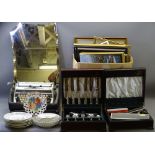 MIXED COLLECTABLES to include a Butler part canteen and other cutlery, an assortment of paintings,