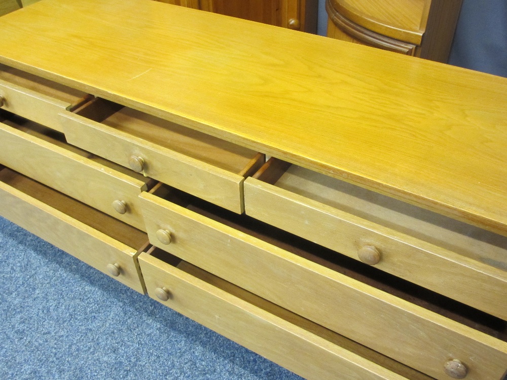 FURNITURE PARCEL - lightwood effect multi-drawer chest, 54cms H, 144cms W, 48cms D, pine floor - Image 2 of 3