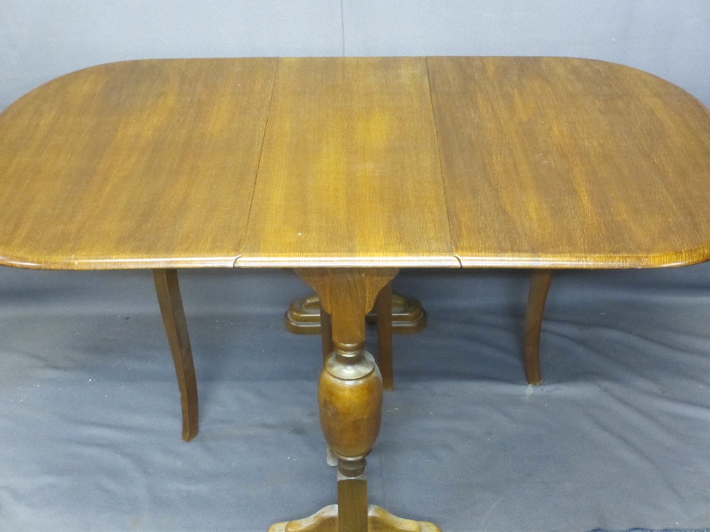 POLISHED GATE-LEG TABLE & A SET OF FOUR CHAIRS, 76cms H, 91cms W, 38cms D closed, 154cms open and - Image 2 of 3