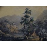 THOMAS WALMESLEY circa 1792 watercolour - view of the River Dee near Bala, unsigned with gallery