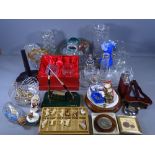VINTAGE & LATER GLASSWARE, paperweights, gentleman's desk items and other mixed collectables to