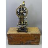 MAHOGANY CASED VINTAGE THEODOLITE (no apparent maker's mark)