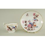 A SWANSEA CUP & SAUCER the cup with curvaceous ogee handle, decorated in the Kingfisher pattern,