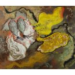 ERIC MALTHOUSE gouache, mixed media - study of a rock pool, signed indistinctly (bottom left in