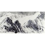 ALED PRICHARD JONES pastel - Eryri in winter, entitled verso 'Crib Goch Pinnacles', signed with