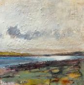 PETER KETTLE oil on canvas - coastal scene, entitled 'Ogmore Estuary', 30 x 30cms Provenance: West