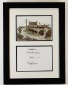 SIR KYFFIN WILLIAMS RA signed Christmas card - presented with a reproduction of a work on paper with