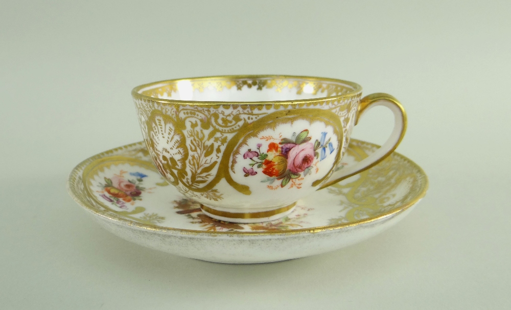 A NANTGARW PORCELAIN CUP & SAUCER FROM THE MACKINTOSH SERVICE decorated richly in gilding with - Image 3 of 25