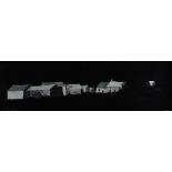 JOHN KNAPP-FISHER oil on card - moonlit whitewashed buildings against sheer black, entitled on