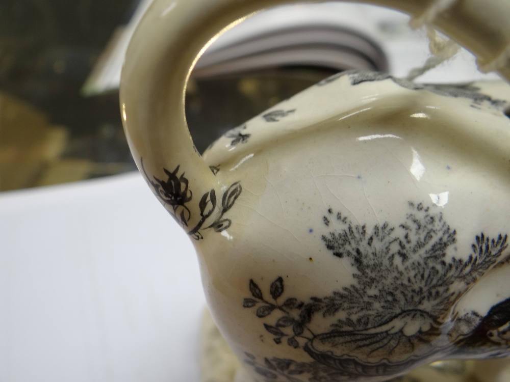 A GLAMORGAN POTTERY COW CREAMER with tail as loop handle, standing on a naturalistic oval base, - Image 15 of 21