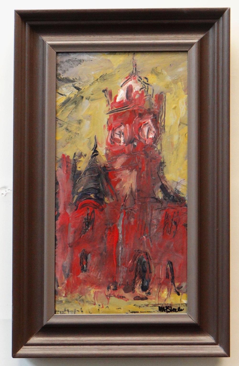 MATTHEW STEELE acrylic, charcoal and glue - the historic Pierhead Building, Cardiff, entitled verso - Image 2 of 2