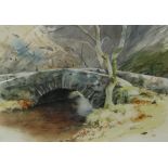 ROB PIERCY watercolour - entitled verso 'Stone Bridge, Near Trawsfynydd', signed and dated 1993,