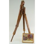ARTHUR H S RICHARDS watercolour and the artist's wooden easel - small study of machinery,