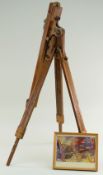 ARTHUR H S RICHARDS watercolour and the artist's wooden easel - small study of machinery,