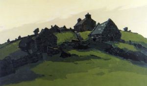 SIR KYFFIN WILLIAMS RA limited edition (107/150) colour print - Eryri dwelling and dry-stone