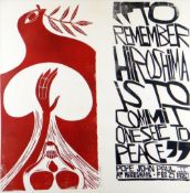 PAUL PETER PIECH two colour screen print - image with words of Pope John Paul II 'To Remember