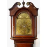 MID 18TH CENTURY WELSH OAK LONGCASE CLOCK, by John Roberts, Wrexham, the arched top brass dial