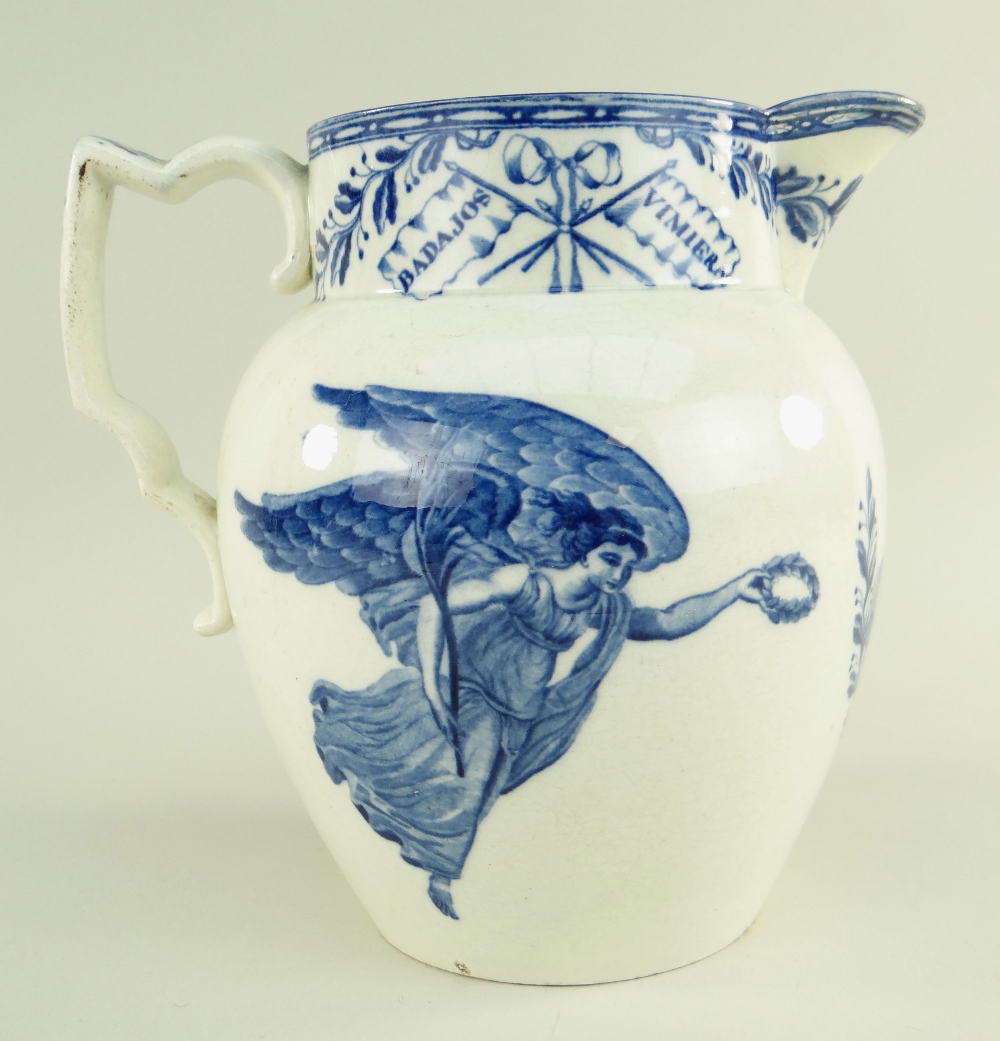 A RARE SWANSEA DILLWYN & CO POTTERY JUG TO COMMEMORATE WELLINGTON with scroll handle, transfer - Image 3 of 5