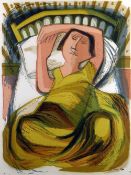 JAMES CRESSER TARR (1905-1996) small edition colour lithograph, entitled 'Woman on a Bed', signed