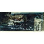 JOHN KNAPP-FISHER limited edition (14/500) colour print - entitled verso 'Porthgain Harbour', signed