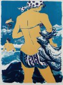 CLAUDIA WILLIAMS limited edition (11/50) three colour lithograph - figures, entitled 'The Bather',