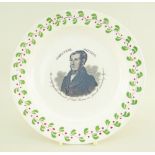 A SWANSEA DILLWYN POTTERY COMMEMORATIVE PLATE FOR JAMES TEAR, PRESTON and inscribed 'The