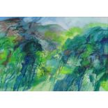 BERT ISAAC watercolour - landscape, entitled verso 'Green Wood', signed and dated 1980, 22 x 32cms