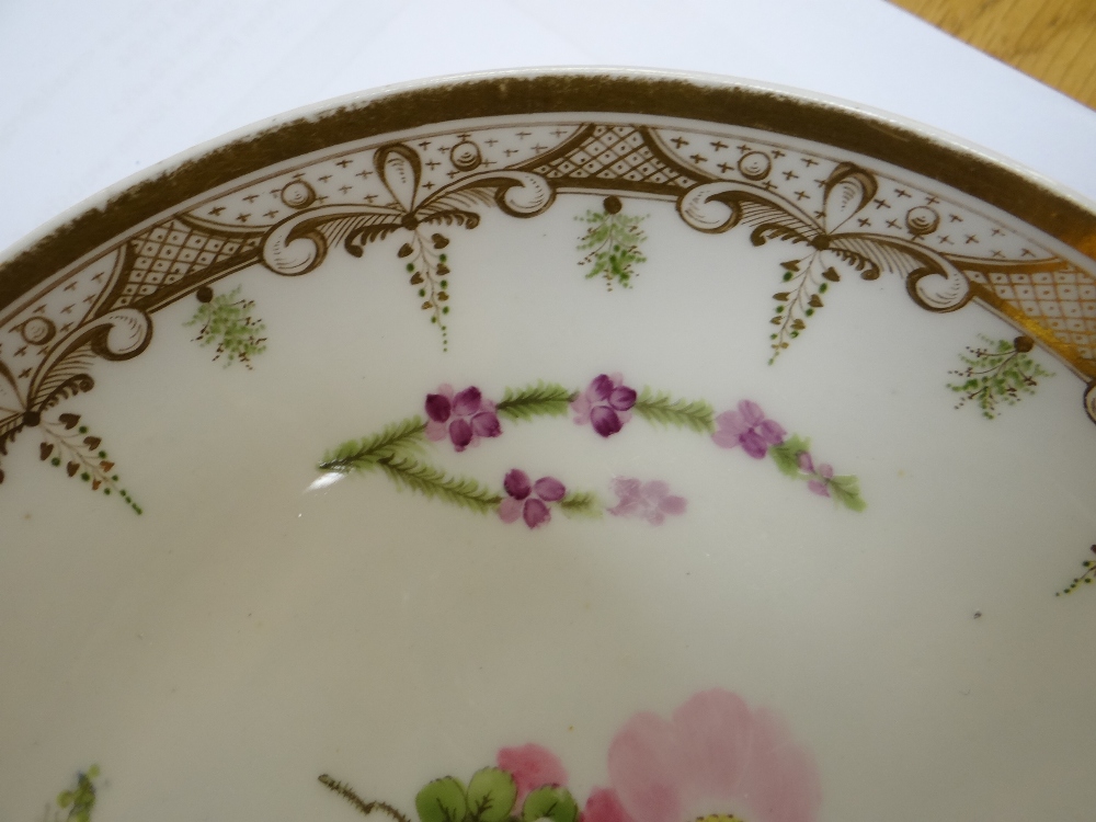 A SWANSEA PORCELAIN CUP & SAUCER the cup with ear-shaped loop handle, locally decorated with flowers - Image 21 of 29